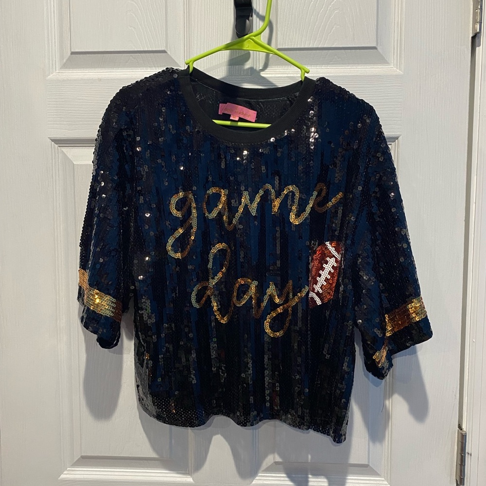 Simply Southern Sequin Tee - Black and Gold